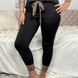 Leopard Trim Jogger